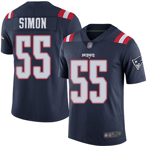 New England Patriots Football #55 Rush Vapor Untouchable Limited Navy Blue Men John Simon NFL Jersey->youth nfl jersey->Youth Jersey